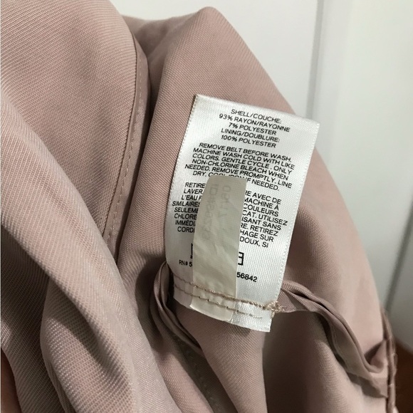 Express Dusty Mauve Open Drape Front Longline Duster Coat Belted Size Large - Picture 7 of 8